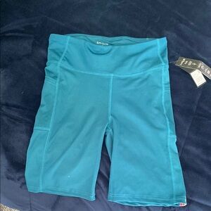 Bebe Blue Bike Shorts High-Waisted Stretch